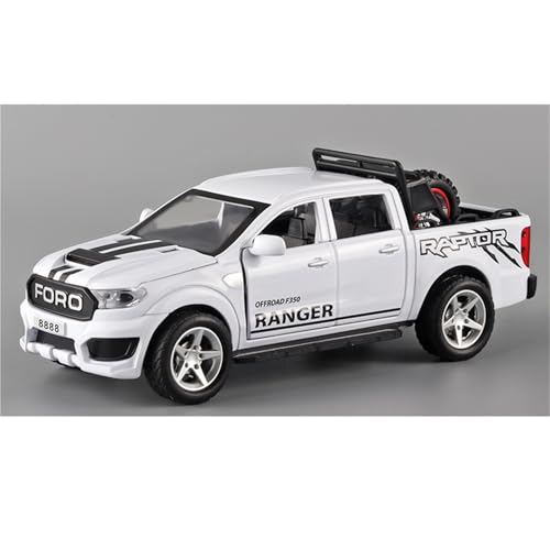 shuishuicui 1 32 für Ford F350 Pickup SUV Legierung Auto Modell Ersatz Reifen Abnehmbare Spielzeug Dekoration Sammlung Display Schreibtisch Geschenk für Männer(White) von shuishuicui