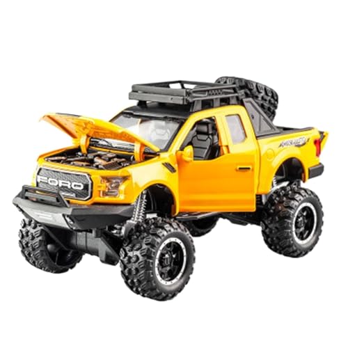 shuishuicui 1 32 für Ford Raptor F150 Große Rad Geländewagen Legierung Auto Modell Spielzeug Dekoration Sammlung Display Schreibtisch Männer Geschenk(Yellow) von shuishuicui