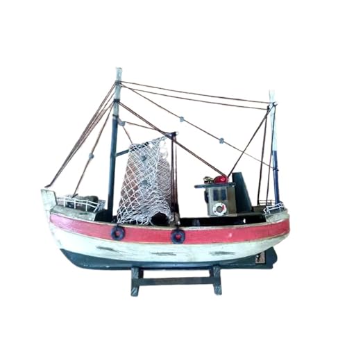 shuishuicui Mediterrane hölzerne Segelboot-Deko-Dekoration für Zuhause, für 30 cm großes Fischerboot-Modell von shuishuicui