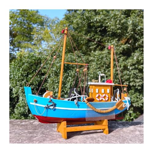 shuishuicui Segelboot-Modell, Massivholz, kleines Fischerboot, 30 cm, Spielzeug, Home-Office-Dekoration, handgefertigte Handwerksornamente, Männer und Frauen von shuishuicui