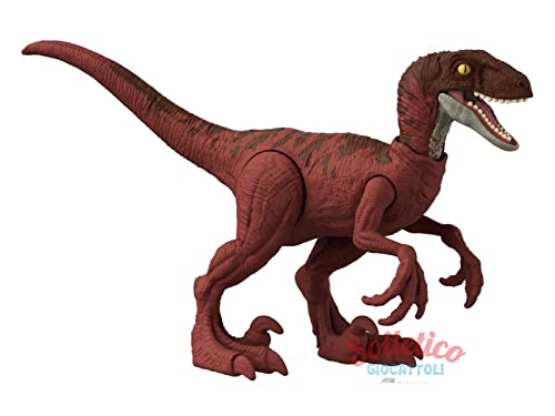 Mondo Jurassic Dominion - Velociraptor Wildtier Dinosaurier - 18 cm beweglicher Dinosaurier für Kinder Schlacht HDX31 Pack Bestial - Mehrfarbig von sid