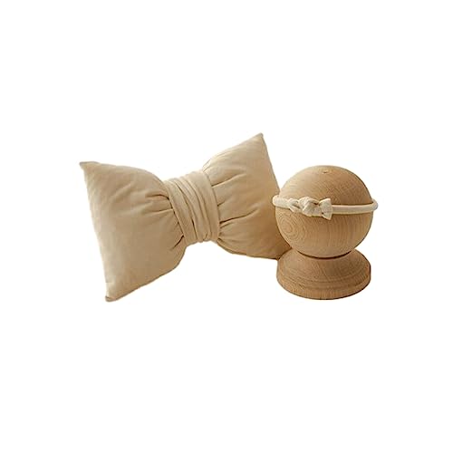 siduytin 2 x perfekt dekorierende Baby Fotohintergrund Kissen Requisiten, Baby Fotografie Kissen und Stirnbänder aus Plüsch für 0–6 Monate, Beige von siduytin