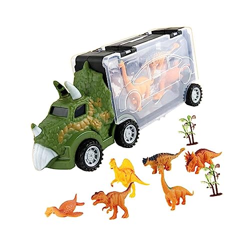 siduytin 9 teiliges Transporter Set, Dinosaurier Trägerwagen, Lernbedarf, Sicherheit, Glatte Oberfläche, exquisites Tier Aufbewahrungsspielzeug, Dreiecksdrache von siduytin