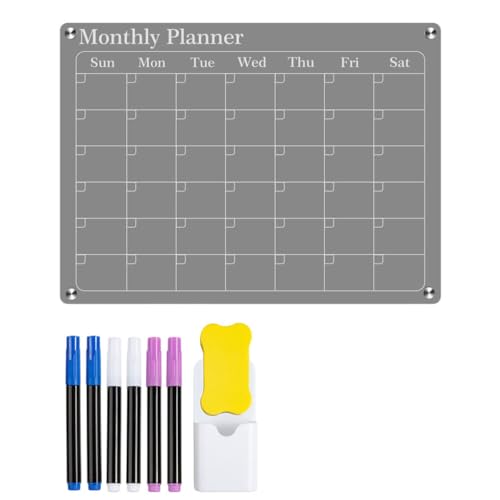 siduytin Acryltafel Magnetischer Kalender Trockene magnetische Trockenlöschtafel Acryl Magnetische Trockenlöschtafel für den Kühlschrank Einfach, Monatstafel 40 * 30cm von siduytin