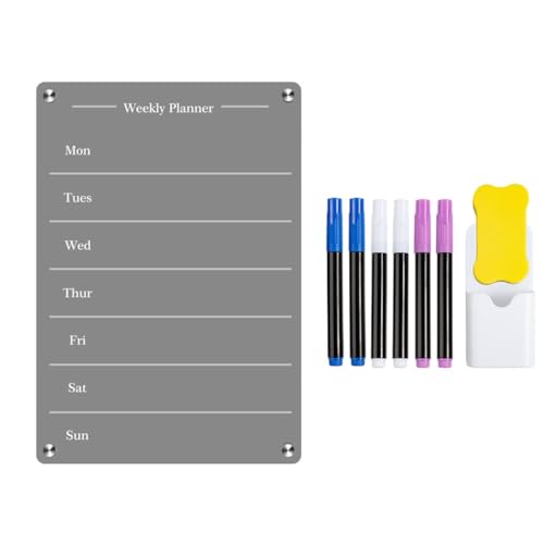 siduytin Acryltafel Magnetischer Kalender Trockene magnetische Trockenlöschtafel Acryl Magnetische Trockenlöschtafel für den Kühlschrank Einfach, Wochentafel 23X33CM von siduytin