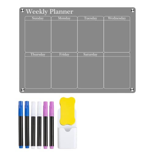 siduytin Acryltafel Magnetischer Kalender Trockene magnetische Trockenlöschtafel Acryl Magnetische Trockenlöschtafel für den Kühlschrank Einfach, Wochentafel 40 * 30cm von siduytin