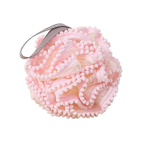 siduytin Bath Balls Mesh Soft Peeling Bathing Body Sponge Towel Puff Cleaner Foam Rubbel Wash Skin Products Scrubbers, Rosa von siduytin