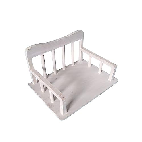 siduytin Neugeborene Fotografie Requisiten Posieren Holz Bett Schießen Bambus Assistent Hilfs handgefertigte Möbel Babyparty Vollmond, Weiss von siduytin