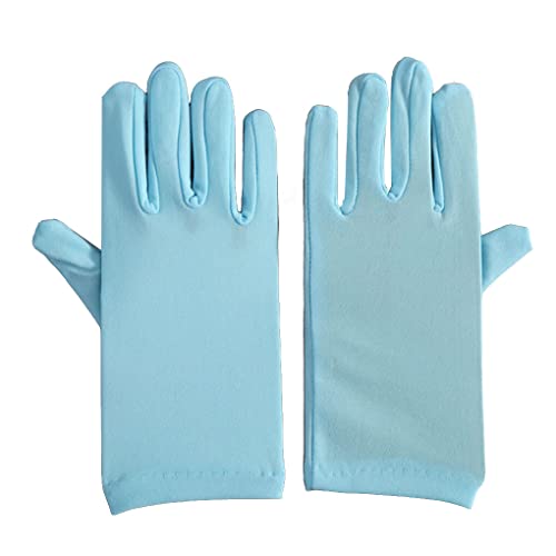 siduytin Spandex Handschuhe Damen Hand Trägt Verstellbare Thermische Kurze Multicolor Multifunktionale Milch Abendessen Fahren Ornamente, Himmelblau von siduytin