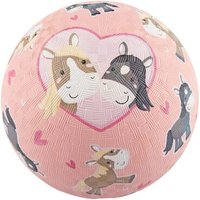 SIGIKID 43083 Spielball aus reinem Naturkautschuk, Motiv Ponys, rosa, 17 cm von sigikid