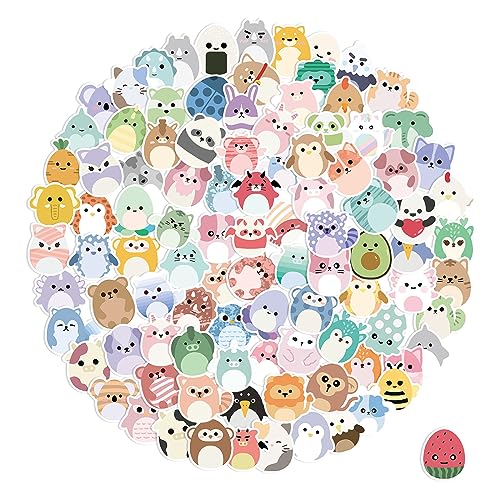 Simarro Aufkleber Kinder Tiere, 100 Stück Tieren Stickers Wasserdicht Vinyl Animals Stickers Niedlich Aufkleber Kinder Lustige Tiermuster für Kinder Auto Laptop Telefon Gitarre Skateboard von simarro