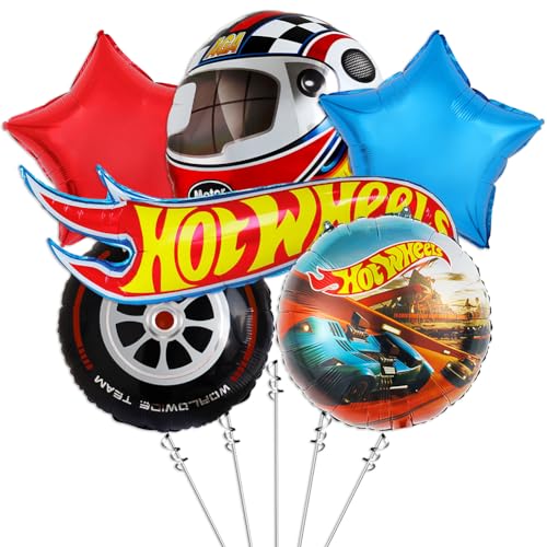 Auto Ballon Kit 6 Stück Auto Thema Party Dekorationen Geburtstag Aluminium Ballon Cartoon Party Ballon Party Ballon für Kinder Geburtstagsfeier Dekoranten von simyron