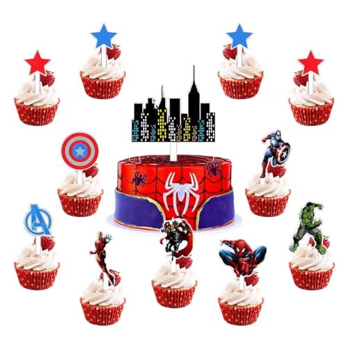 Superhero Cake Toppers-simyron Party Dekorationen Geburtstag Kuchen Topper für Kinder Geburtstag Party Kinder Party Supplies Warrior-themed Geburtstagsparty(24 Stück) von simyron