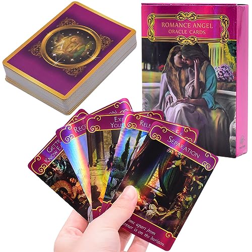 simyron 44 Tarot Cards, Love Oracle Cards, Romance Angel with Colourful Box Tarot Deck,Tarot Cards for Beginners, Party Games, Dobble Game, Card Games for Adults, Fate Prediction Cards,9.3 x 6.7cm von simyron