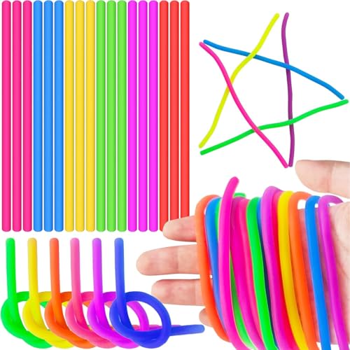 18 Stück Sensorisch Dehnbar Schnur, Sensory Bunte Dehnbare Noodles Fidget Toys, idget-Spielzeug einzigartiges sensorisches Spielzeug für Kinder und Erwachsene mit Autismus Stress Relief Zappeln 18 Stück Sensorisch Dehnbar Schnur, Sensory Bunte Dehnbare Noodles Fidget Toys, idget-Spielzeug einzigartiges sensorisches Spielzeug für Kinder und Erwachsene mit Autismus Stress Relief Zappeln von sinirttou