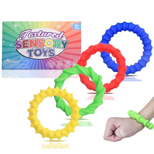 Sinirttou 4 Stück Sensory Fidget Spielzeug, Sensorischen Armbänder, Wristband Fidget Dekompression Spielzeug, Stress Relief Sensorik für zur Stressabbau und Angstlinderung, Autismus Und ADHS Sinirttou 4 Stück Sensory Fidget Spielzeug, Sensorischen Armbänder, Wristband Fidget Dekompression Spielzeug, Stress Relief Sensorik für zur Stressabbau und Angstlinderung, Autismus Und ADHS von sinirttou