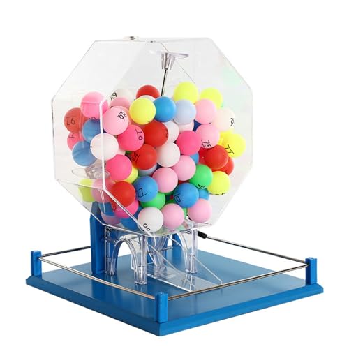 sjdoPulse 100-Ball Acrylic Lottery Machine, Deluxe Bingo Set, Manual Lottery Machine Ball, Lottery Drawing Machine Interactive Toy, Great for Large Groups, Parties,A von sjdoPulse