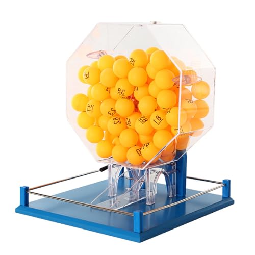 sjdoPulse Auto Bingo Cage, Manual Lottery Machine, Lottery Drum, Deluxe Bingo Set with 100 Pcs Ball, Random Ball Selection, Justice and Fairness, Great for Large Groups, Parties,A von sjdoPulse