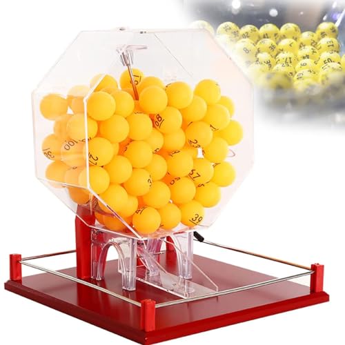 sjdoPulse Bingo Balls Machine,Lottery Ball Machine,Hand Crank Lottery Machine,100 Pcs Ball, Including Acrylic Bingo Cage, Random Ball Selection, Justice and Fairness,Blue von sjdoPulse