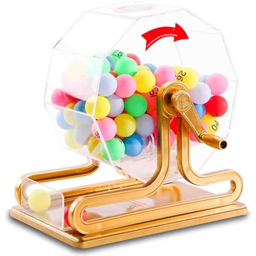 sjdoPulse Bingo Cage Manual Lottery Machine with 100 Colored Balls, for Entertainment Venues and Other Activities That Require Lottery von sjdoPulse