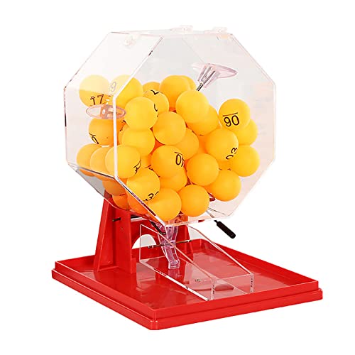 sjdoPulse Hand Crank Lottery Machine, Manual Ball Number Selector, Including Acrylic Bingo Cage, 100 Pcs Ball, Roulette Wheel Bingo Game Set, for Entertainment Venues, Shopping Malls, Supermarkets von sjdoPulse