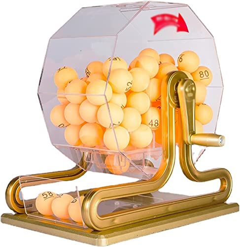 sjdoPulse Hand Crank Lottery Machine, Manual Bingo Game Set, Including Acrylic Bingo Cage and 100 Pcs Ball, Applicable to All Activities That Require Lottery Or Lottery Draws von sjdoPulse