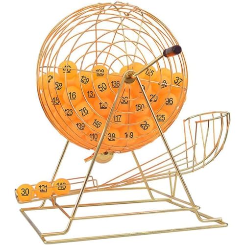 sjdoPulse Hand Shake Ball Number Selector Ball Manual Metal Bingo Cage Lottery Machine for Entertainment Venues, Shopping Malls and Supermarkets,150 Number Balls von sjdoPulse