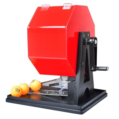 sjdoPulse Lottery Ball Machine, Lottery Machine Ball Number Selector, Larger Acrylic No Transparent Automatic Lottery Drawing Machine Auto Bingo Cage with Red Base,B von sjdoPulse