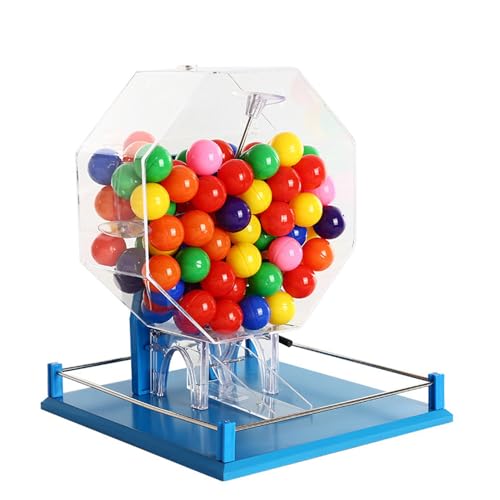 sjdoPulse Lottery Drawing Machine Interactive Toy, Manual Metal Bingo Cage, Acrylic Lottery Machine with 100 Pcs Ball, for Entertainment Venues, Shopping Malls, Gold,B von sjdoPulse