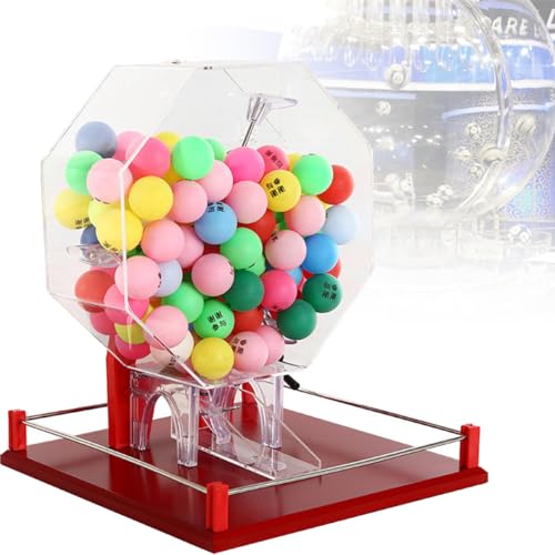 sjdoPulse Lottery Machine Many-Color Ball Number Selector Manual Lottery Lottery Machine Table Tennis Props Lucky Bidding Lottery,100Balls-Colorawardball von sjdoPulse