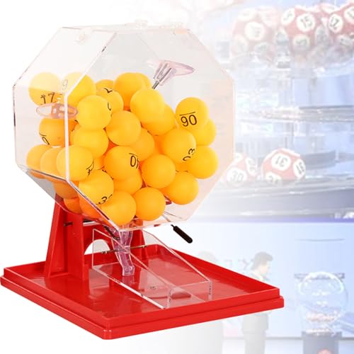 sjdoPulse Lottery Machine Many-Color Ball Number Selector Manual Lottery Lottery Machine Table Tennis Props Lucky Bidding Lottery,50Balls-Colorawardball von sjdoPulse