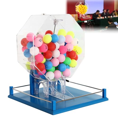 sjdoPulse Manual Lottery Machine Ball, Lottery Machine, Raffle Drum, Ball Number Selector with 100 Pcs Ball, Random Ball Selection, Bingo Cage for Large Groups,C von sjdoPulse