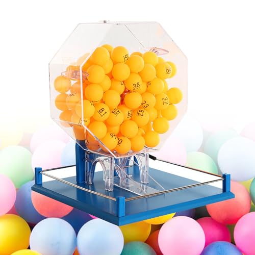 sjdoPulse Raffle Drum, Manual Lottery Machine, Lottery Ball Machine with 100 Pcs Ball, Bingo Cage for Large Groups, for Entertainment Venues, Shopping Malls, Supermarkets,C von sjdoPulse