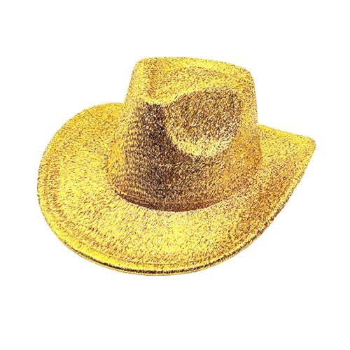 skyrabbiter Karnevalshut Herren, Glänzende Unisex-Cowboyhut, Polyester, Erwachsene Unisex Narrenkappe für Disco Glitzer Kostümzubehör Kostüm Karneval Mottoparty Cosplay (C) von skyrabbiter