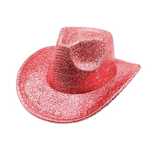 skyrabbiter Karnevalshut Herren, Glänzende Unisex-Cowboyhut, Polyester, Erwachsene Unisex Narrenkappe für Disco Glitzer Kostümzubehör Kostüm Karneval Mottoparty Cosplay (D) von skyrabbiter