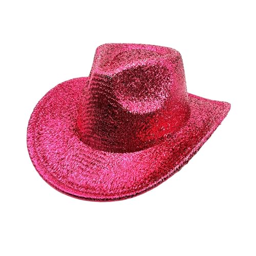 skyrabbiter Karnevalshut Herren, Glänzende Unisex-Cowboyhut, Polyester, Erwachsene Unisex Narrenkappe für Disco Glitzer Kostümzubehör Kostüm Karneval Mottoparty Cosplay (E) von skyrabbiter