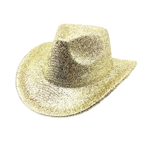 skyrabbiter Karnevalshut Herren, Glänzende Unisex-Cowboyhut, Polyester, Erwachsene Unisex Narrenkappe für Disco Glitzer Kostümzubehör Kostüm Karneval Mottoparty Cosplay (G) von skyrabbiter