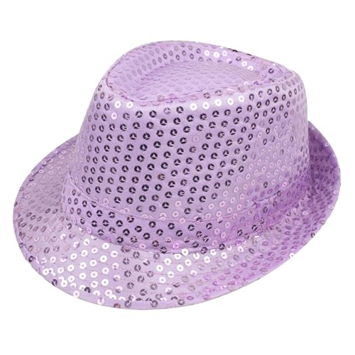 skyrabbiter Karnevalshut Herren, Glitzernde Pailletten-Herrenhut, Erwachsene Unisex Narrenkappe für Disco Glitzer Kostümzubehör Kostüm Karneval Mottoparty Cosplay (F) von skyrabbiter