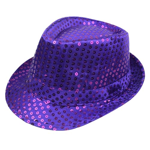 skyrabbiter Karnevalshut Herren, Glitzernde Pailletten-Herrenhut, Erwachsene Unisex Narrenkappe für Disco Glitzer Kostümzubehör Kostüm Karneval Mottoparty Cosplay (H) von skyrabbiter