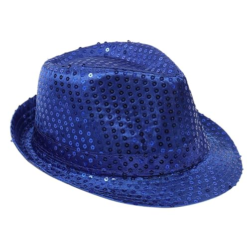 skyrabbiter Karnevalshut Kinder, Pailletten Fedora Hüte, Polyester, Unisex Narrenkappe für Disco Glitzer Kostümzubehör Kostüm Karneval Mottoparty Cosplay (E) von skyrabbiter