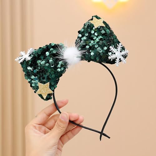 skyrabbiter Schleife mit Pailletten Fascinator Stirnbänder Cosplay Haarband Karneval Party Kopfschmuck Glitzernde für Haare Schleife mit Pailletten Kopfbedeckung Kostüm für karneval (A) von skyrabbiter