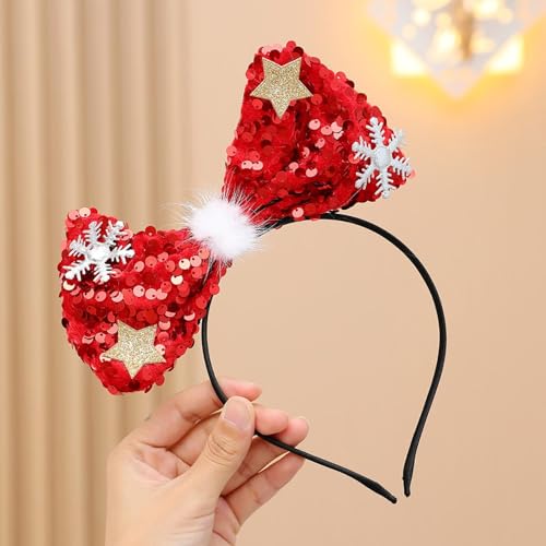 skyrabbiter Schleife mit Pailletten Fascinator Stirnbänder Cosplay Haarband Karneval Party Kopfschmuck Glitzernde für Haare Schleife mit Pailletten Kopfbedeckung Kostüm für karneval (B) von skyrabbiter