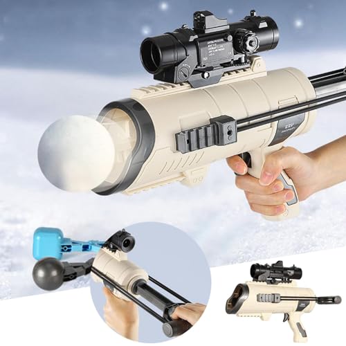 skyrabbiter Schneeball Kanone Spielzeug, Schneeball Macher Schneeball Maker Schneeball Pistole Schneeball Blaster Bälle zum Werfen, Formen und Laden, Outdoor-Winterspielzeug (A) von skyrabbiter