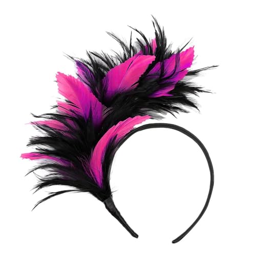 skyrabbiter Vintage-Stil Feder-Kopfschmuck Fascinator Stirnbänder Cosplay Haarband Karneval Party Kopfschmuck Haarreif Feder Kopfbedeckung Kostüm für Karneval Hochzeit Party (C) von skyrabbiter