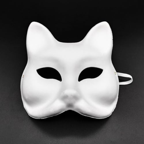 skyrabbiter Weiße Papiermaske 10er Set Maske Unlackiert Maskerade Maske DIY Masken Maskenball Party Maske Anonymous Masken zum Bemalen Kinder für Kinder Frauen Männer Karneval (10Pc) von skyrabbiter