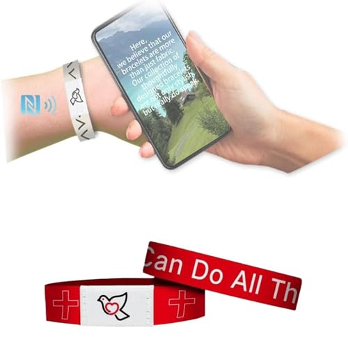 skyrabbiter einzeln Tragbare Armbänder, Armbänder mit Nfc, Armbänder Tägliche Verse, Armband Inspirierende Verse Schmuck für Männer Frauen Teens (B) von skyrabbiter