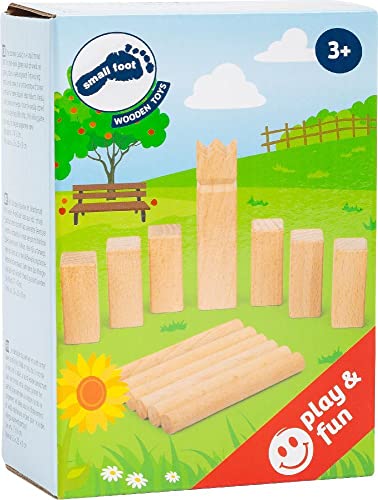 small foot Wikingerspiel Mini-Kubb, Holzspiel in extra kleinem Format, 17-teiliges Set mit Aufbewahrungstasche, 11356, mehrfarbig, S von Small Foot