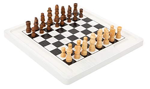 small foot 11395 Brettspiel Schach und Dame, aus Holz, 2 Spieleklassiker in 1, Gesellschaftsspiel Spielzeug, Mehrfarbig von Small Foot