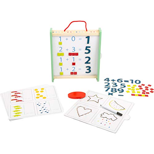 small foot 11461 Lernbox Educate aus Holz, FSC100%-Zertifiziert, Mathe Lernen,Aufbewahrungsbox mit Riemen zum Transport Spielzeug, Mehrfarbig von Small Foot