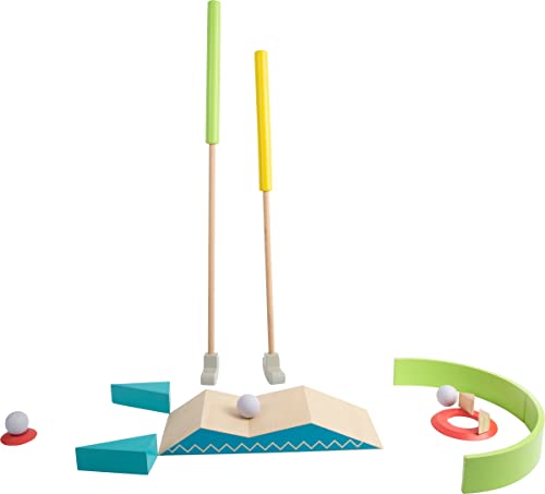 small foot Minigolf-Set "Active" aus Holz, FSC 100%-zertifiziert, 10 Hindernisse, Gartenspiel ab 5 Jahren, 11964 von Small Foot